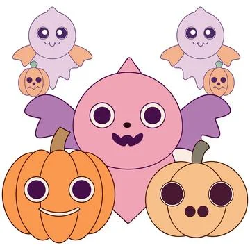 Happy halloween banner vector ghost spooky pumpking card template Stock Illustration