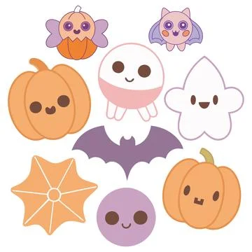 Happy halloween banner vector ghost spooky pumpking card template Stock Illustration
