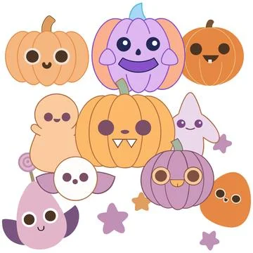 Happy halloween banner vector ghost spooky pumpking card template Stock Illustration