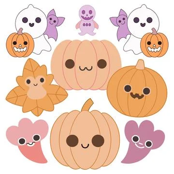 Happy halloween banner vector ghost spooky pumpking card template Stock Illustration