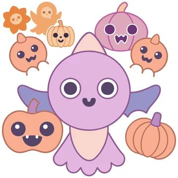 Happy halloween banner vector ghost spooky pumpking card template Stock Illustration