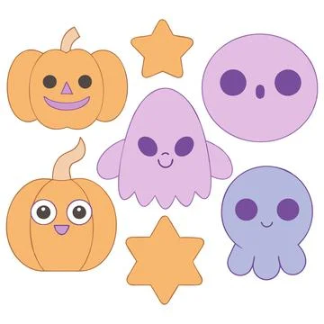 Happy halloween banner vector ghost spooky pumpking card template Stock Illustration