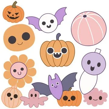 Happy halloween banner vector ghost spooky pumpking card template Stock Illustration