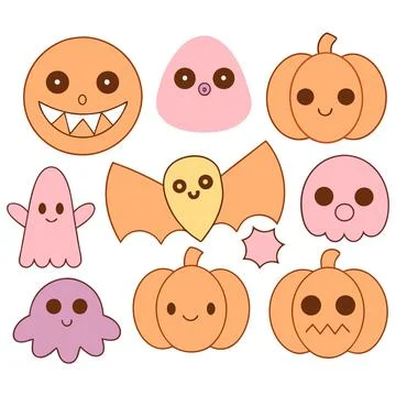 Happy halloween banner vector ghost spooky pumpking card template Stock Illustration