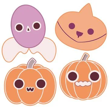 Happy halloween banner vector ghost spooky pumpking card template Stock Illustration