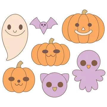 Happy halloween banner vector ghost spooky pumpking card template Stock Illustration