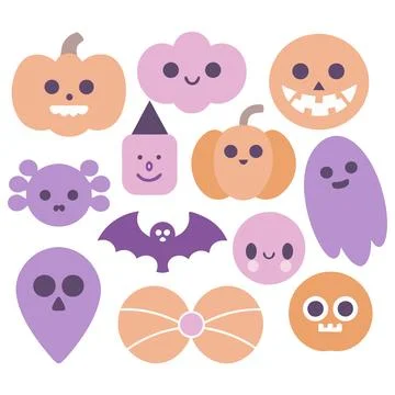 Happy halloween banner vector ghost spooky pumpking card template Stock Illustration