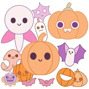 Happy halloween banner vector ghost spooky pumpking card template Stock Illustration