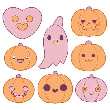 Happy halloween banner vector ghost spooky pumpking card template Stock Illustration