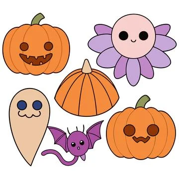 Happy halloween banner vector ghost spooky pumpking card template Stock Illustration