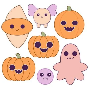 Happy halloween banner vector ghost spooky pumpking card template Stock Illustration