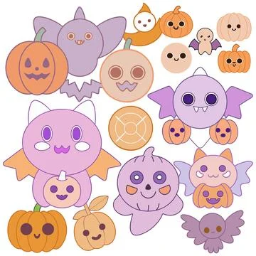 Happy halloween banner vector ghost spooky pumpking card template Stock Illustration