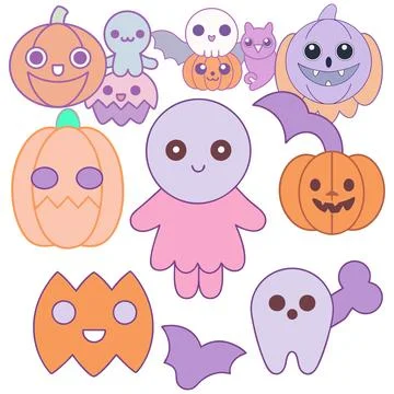 Happy halloween banner vector ghost spooky pumpking card template Stock Illustration