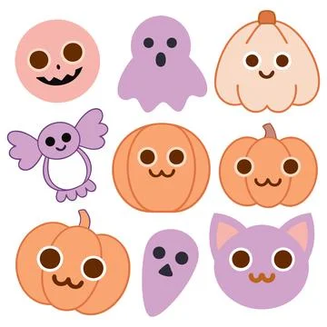 Happy halloween banner vector ghost spooky pumpking card template Stock Illustration