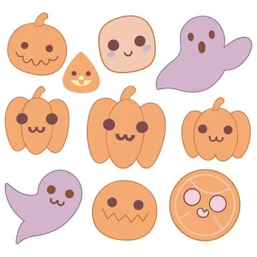 Happy halloween banner vector ghost spooky pumpking card template Stock Illustration