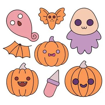 Happy halloween banner vector ghost spooky pumpking card template Stock Illustration