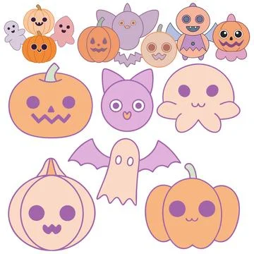 Happy halloween banner vector ghost spooky pumpking card template Stock Illustration