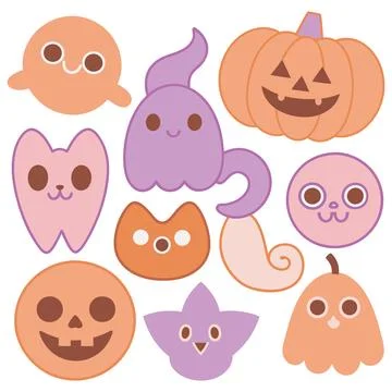 Happy halloween banner vector ghost spooky pumpking card template Stock Illustration