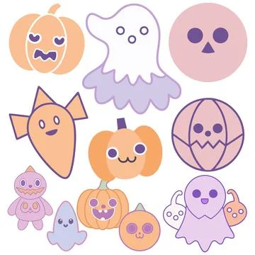 Happy halloween banner vector ghost spooky pumpking card template Stock Illustration