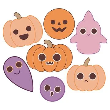 Happy halloween banner vector ghost spooky pumpking card template Stock Illustration