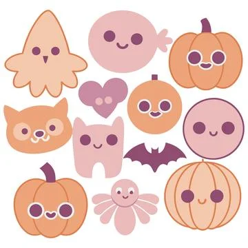 Happy halloween banner vector ghost spooky pumpking card template Stock Illustration