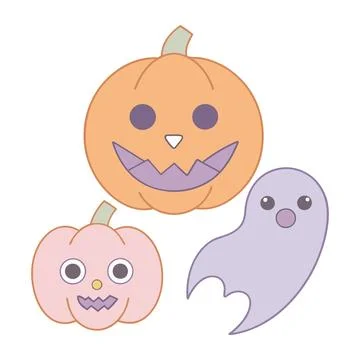 Happy halloween banner vector ghost spooky pumpking card template Stock Illustration