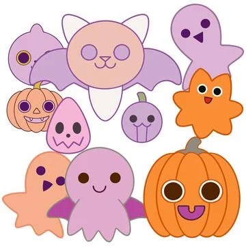 Happy halloween banner vector ghost spooky pumpking card template Stock Illustration