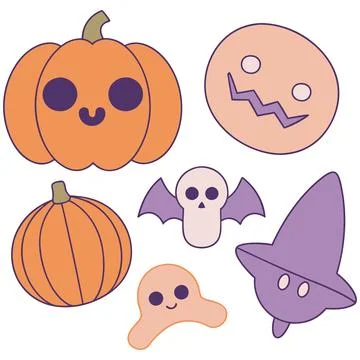 Happy halloween banner vector ghost spooky pumpking card template Stock Illustration