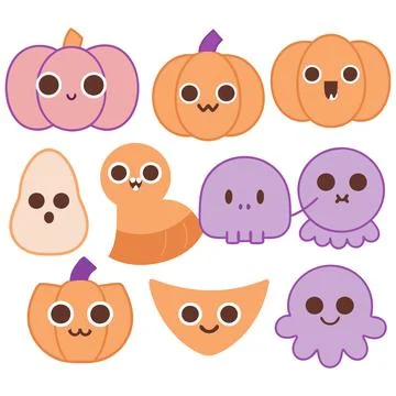 Happy halloween banner vector ghost spooky pumpking card template Stock Illustration
