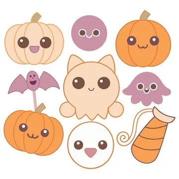 Happy halloween banner vector ghost spooky pumpking card template Stock Illustration