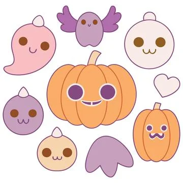Happy halloween banner vector ghost spooky pumpking card template Stock Illustration