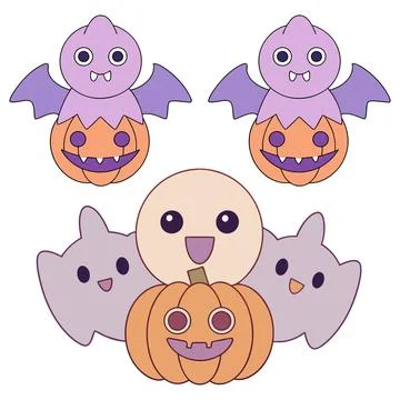 Happy halloween banner vector ghost spooky pumpking card template Stock Illustration