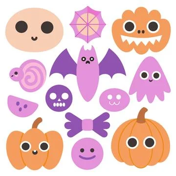 Happy halloween banner vector ghost spooky pumpking card template Stock Illustration