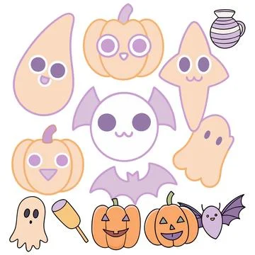 Happy halloween banner vector ghost spooky pumpking card template Stock Illustration