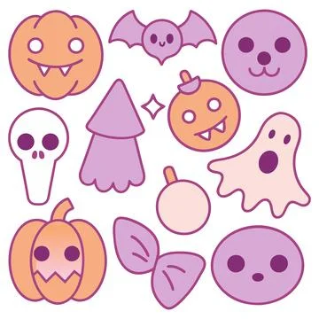 Happy halloween banner vector ghost spooky pumpking card template Stock Illustration