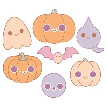 Happy halloween banner vector ghost spooky pumpking card template Stock Illustration