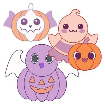 Happy halloween banner vector ghost spooky pumpking card template Stock Illustration