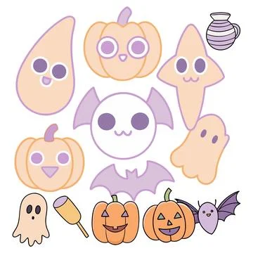 Happy halloween banner vector ghost spooky pumpking card template Stock Illustration