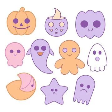 Happy halloween banner vector ghost spooky pumpking card template Stock Illustration