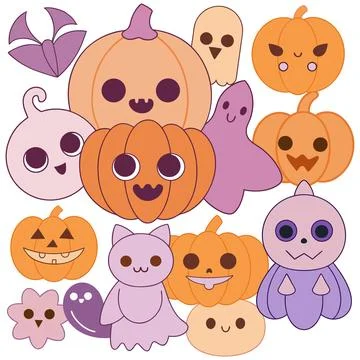 Happy halloween banner vector ghost spooky pumpking card template Stock Illustration