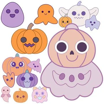 Happy halloween banner vector ghost spooky pumpking card template Stock Illustration