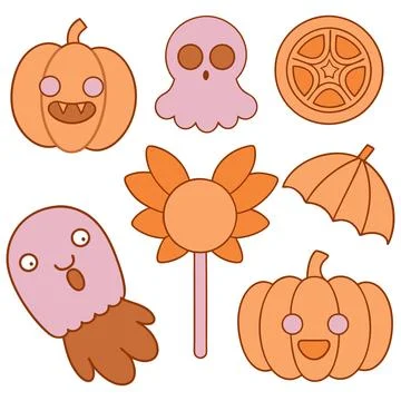 Happy halloween banner vector ghost spooky pumpking card template Stock Illustration