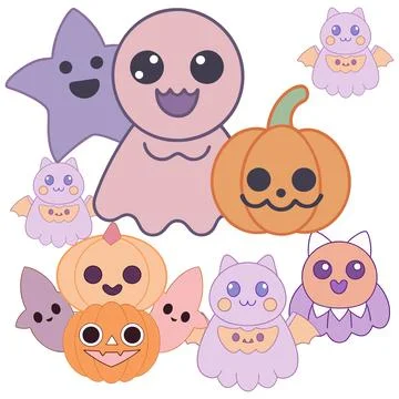 Happy halloween banner vector ghost spooky pumpking card template Stock Illustration
