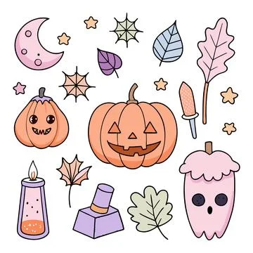 Happy halloween banner vector ghost spooky pumpking card template Stock Illustration