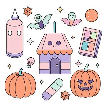 Happy halloween banner vector ghost spooky pumpking card template Stock Illustration