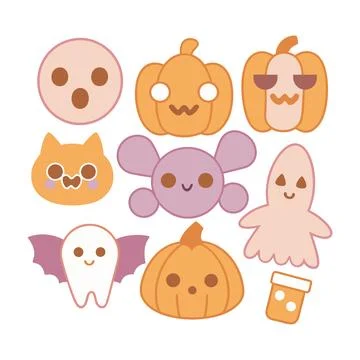 Happy halloween banner vector ghost spooky pumpking card template Stock Illustration