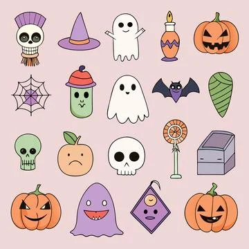 Happy halloween banner vector ghost spooky pumpking card template Stock Illustration