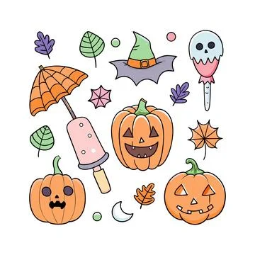 Happy halloween banner vector ghost spooky pumpking card template Stock Illustration