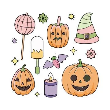 Happy halloween banner vector ghost spooky pumpking card template Stock Illustration