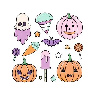 Happy halloween banner vector ghost spooky pumpking card template Stock Illustration